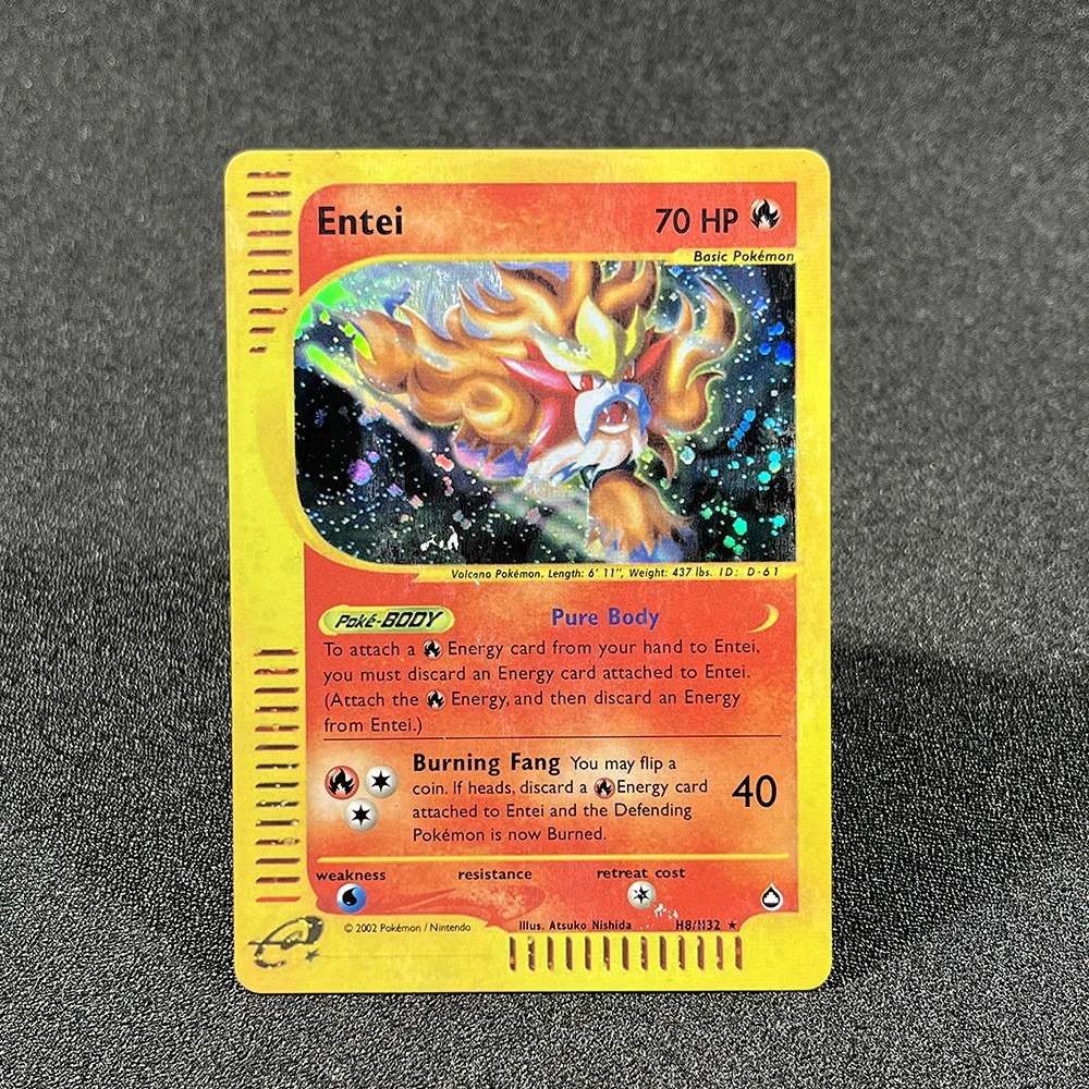 Pokemon PROXY Flash Cards E-Card aquapoli (AQ) Steelix Umbreon Togetic Entei tyraniar Kingdra Foil Cards Game Collection PTCG