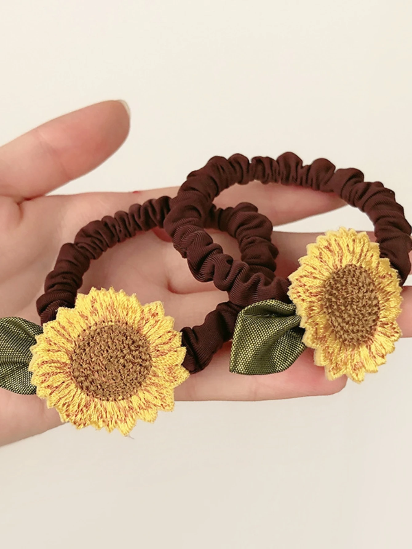 2 anelli per capelli in corda per capelli con girasoli, capelli fissi e coda di cavallo, adatti per capelli spessi e capelli sottili, adatti per donne e ragazze,