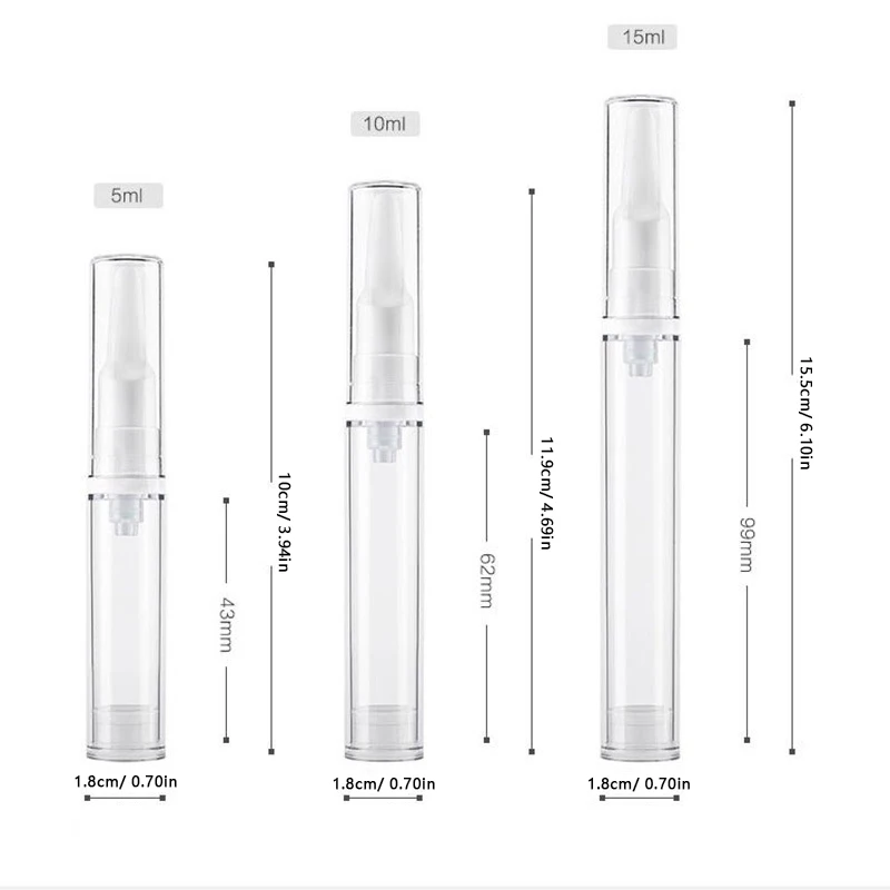 詰め替え可能な掃除機ボトル,化粧品容器,ポータブル化粧道具,リキッドファンデーション,アイクリーム,空,5ml, 10 ml, 15ml