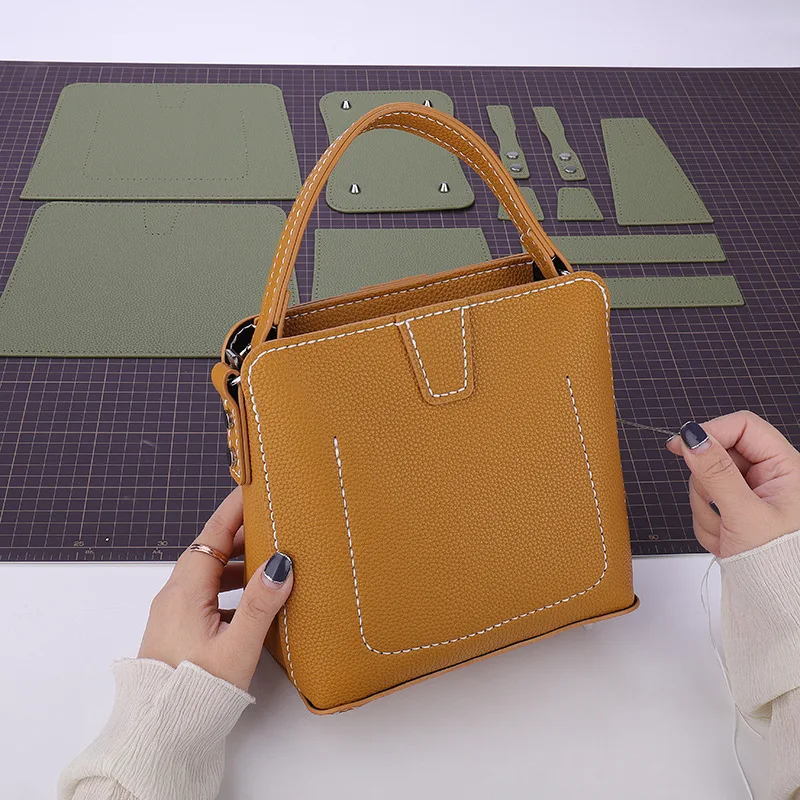 1Set DIY Handmade Bag Material Pack Messenger Bag Handbag With Tutorial Handmade Gift Leather Craft Accessories