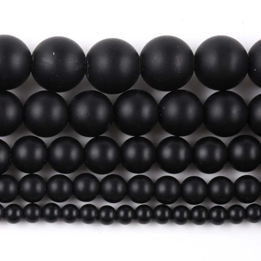 8mm Dull Polished Matte Black Onyx Agate Stone Beads For Jewelry Making Diy Bracelets Necklace 15inches