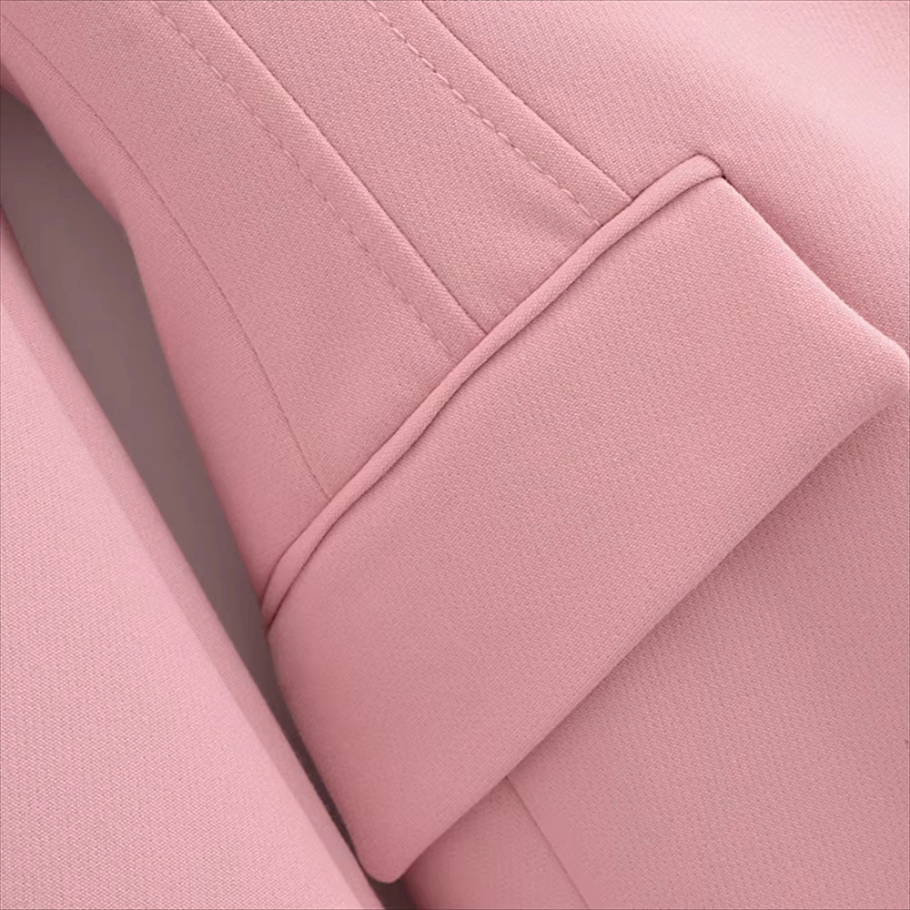 منتج Herfst Nieuw Damesmode كاجوال Effen Kleur Afslankende Kraag Pocket Decoratie Lange Mouw Pak Jas