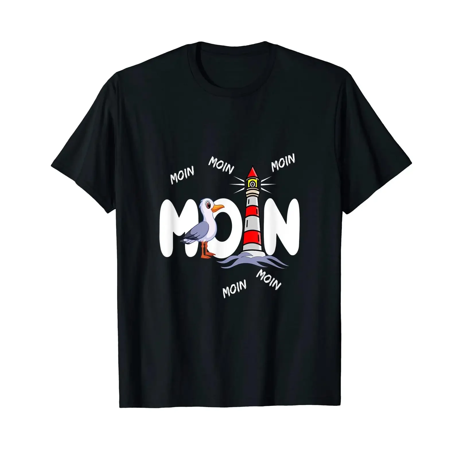 Moin aus dem Norden T Shirt with German Text Lebensgefühl Zuhause sein Lebens black s vintage Washed designer clothes homme