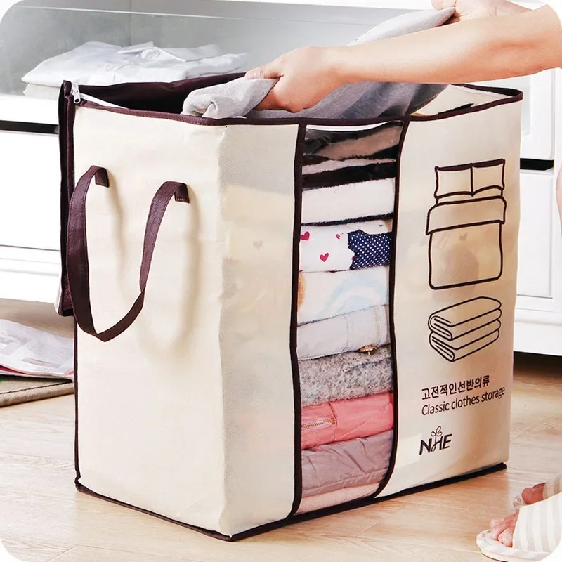 1-8PC Large-Capacity Clothing Storage Bag Case Box Quilts Blankets Pillows Clothing Sorting Organizer Bag DustProof Closet Decor