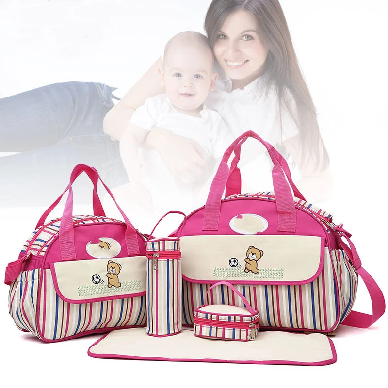 New Striped Diagonal Cross Mommy Bag with Multifunctional and Ready To Give Birth Bag for Going Out, Mother Baby Bag, Mommy Bag