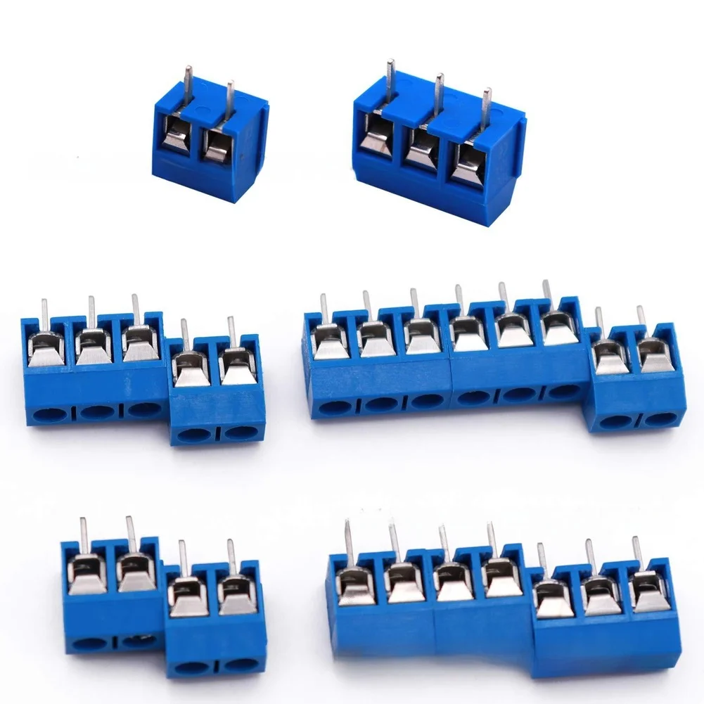70PCS KF301 2Pin 3Pin PCB Mount Screw Terminal Block Connectors with 5mm Pitch Rated AC300V 10A Suitable for Electrical Wiring
