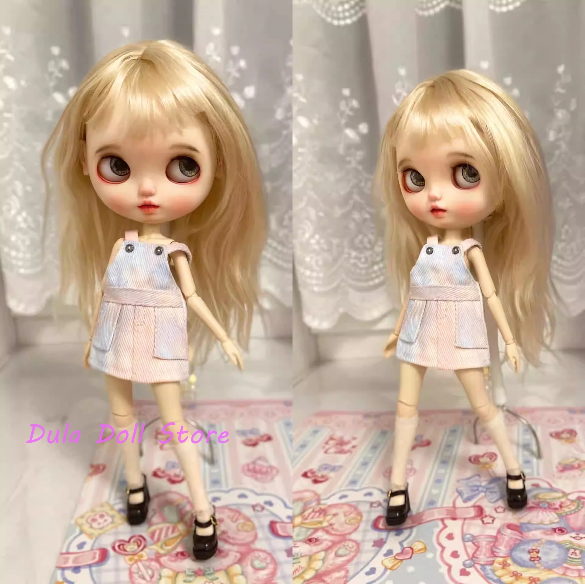 

Одежда для куклы Dula, платье, розовые подтяжки, Blythe Qbaby ob24 ob22 Azone Licca ICY JerryB 1/6, кукла Bjd