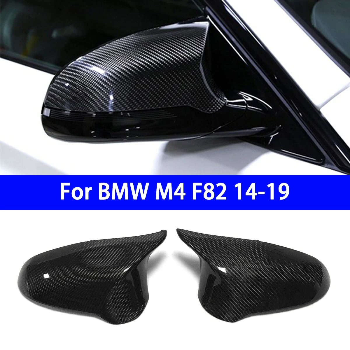 For BMW F80 F82 M3 M4 Genuine Carbon Fiber Rearview Mirror Housing, Reverse Mirror Cover, Factory Model, Left-hand Drive