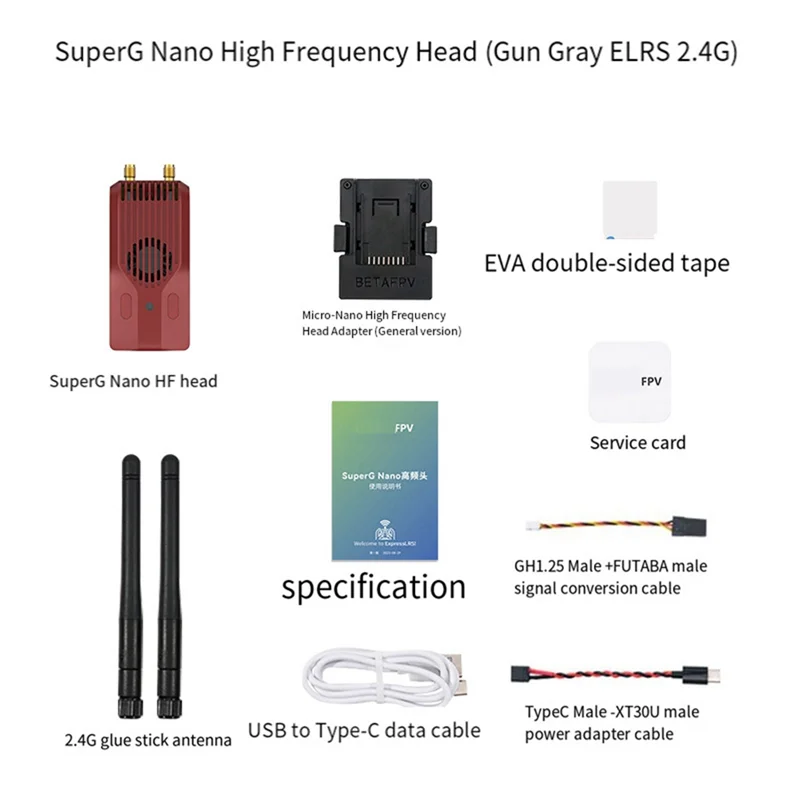 New-FPV Superg Nano ELRS 2.4G RF Module 1W Dual-Frequency Diversity Transmitter For RC FPV Traversing Drones DIY Durable Red
