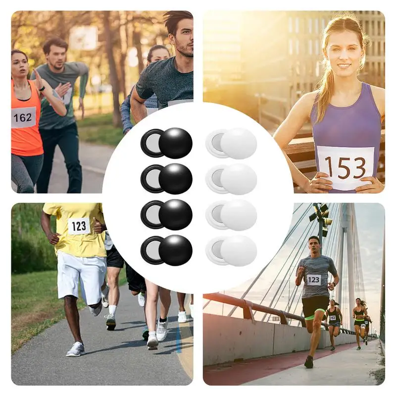مشابك مريلة مغناطيسية للعدائين 8 أزواج مثبتات أرقام السباق قابلة لإعادة الاستخدام ومضادة للانزلاق مغناطيس مريلة لمسابقات الرقص وركوب الدراجات