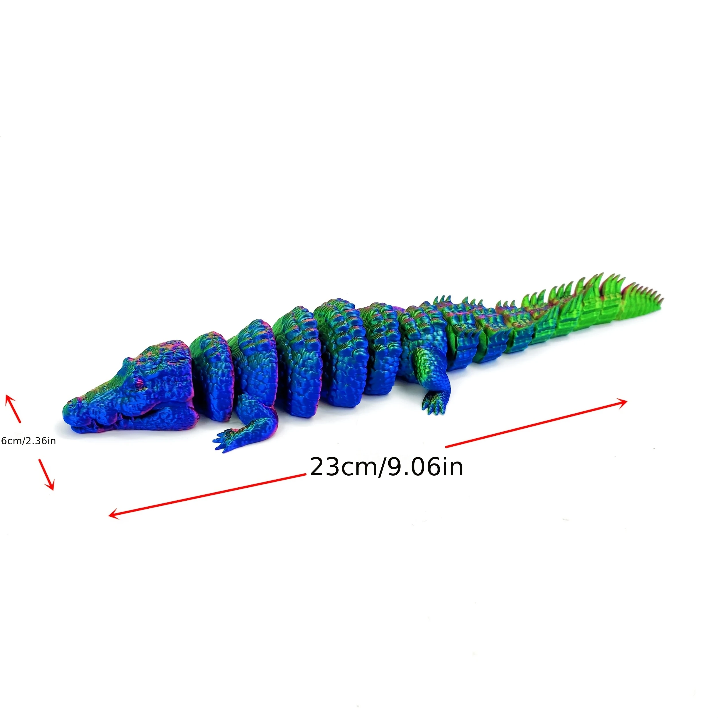 3D Printing 23cm Mighty Crocodile Fierce Invincible Laser Gradient Color Diverse Holiday Decorations Christmas Gifts