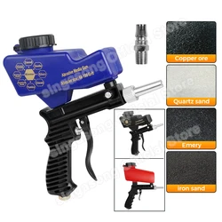 Adjustable Sandblasting Gun 90 Psi Portable Sand Blaster Gravity Pneumatic Small Handheld Air Tool Blasting Gun Set for DIY