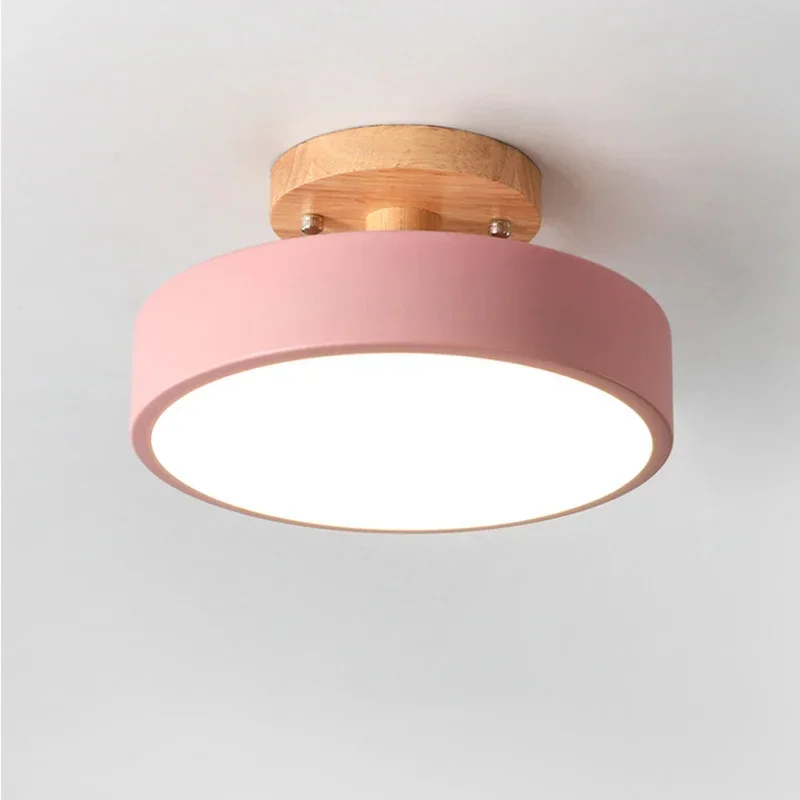 Nordic Entree Hal Plafondlampen Balkon Hout Ronde Garderobe Eetkamer Studeerkamer Licht Badkamer Industriële Verlichting - afbeelding 1