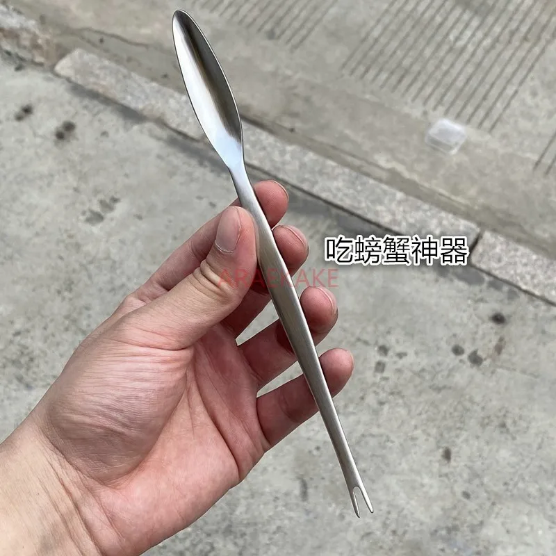 304 stainless steel crab eating tool, household magic tool, eight long handled crab digging spoons, crab needles, crab hairy