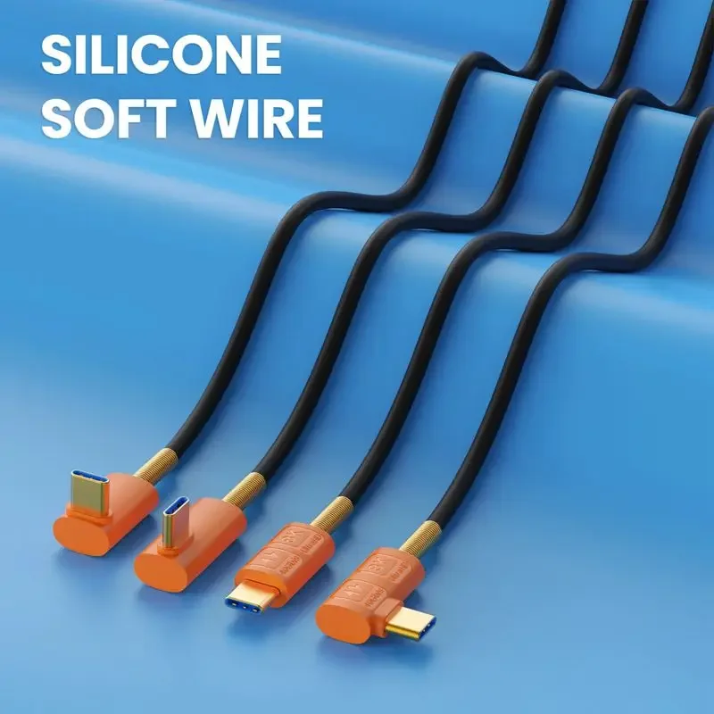 Soft Silicone USB4 Data Cable Type-C Male to Male Compatible With Thunderbolt 40Gbps Fast Charging 8K Projection Cable PD240w