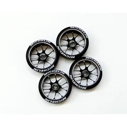 4pcs 22.5MM Diameter Metal Wheel Hub Tire for RC Car 1/24 1/28 DriftArt DA4 DLR8 Wltoys K969 HGD1 XRX DRZ ATM DB  Mini-Q