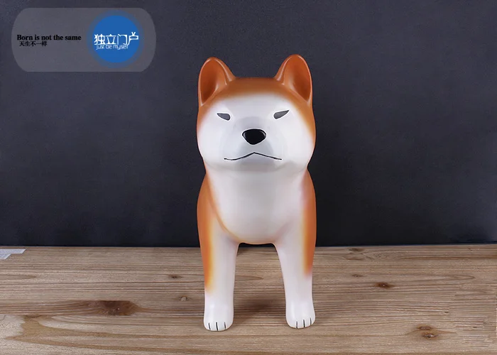 

Cute Cartoon Resin Sculpture for Home Decor, Akita Dog Statue, Office Animal Ornaments, Figurine Crafts