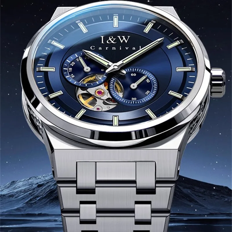 Relogio Masculino CARNIVAL Mechanical Business Watch for Men Brand Luxury Automatic Wrist Watch Waterproof Luminous Reloj Hombre