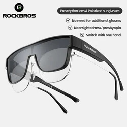 ROCKBROS Cycling Polarized Glasses UV400 Protection Dual Wear Myopia Glasses Men Women Outdoor Sports Fishing Bicycle Sunglasses