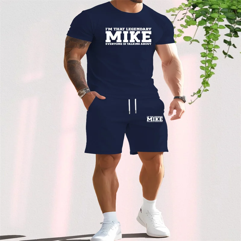

Новый летний мужской спортивный костюм, футболка с короткими рукавами и шорты, комплект из двух предметов, мужская уличная повседневная модная повседневная одежда