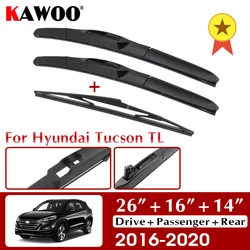 Kawoo Ruitenwisser Voor-En Achterruitenwisserbladen Set Voor Hyundai Tucson Tl 2016 2017 2018 2019 2020 Voorruit 26 