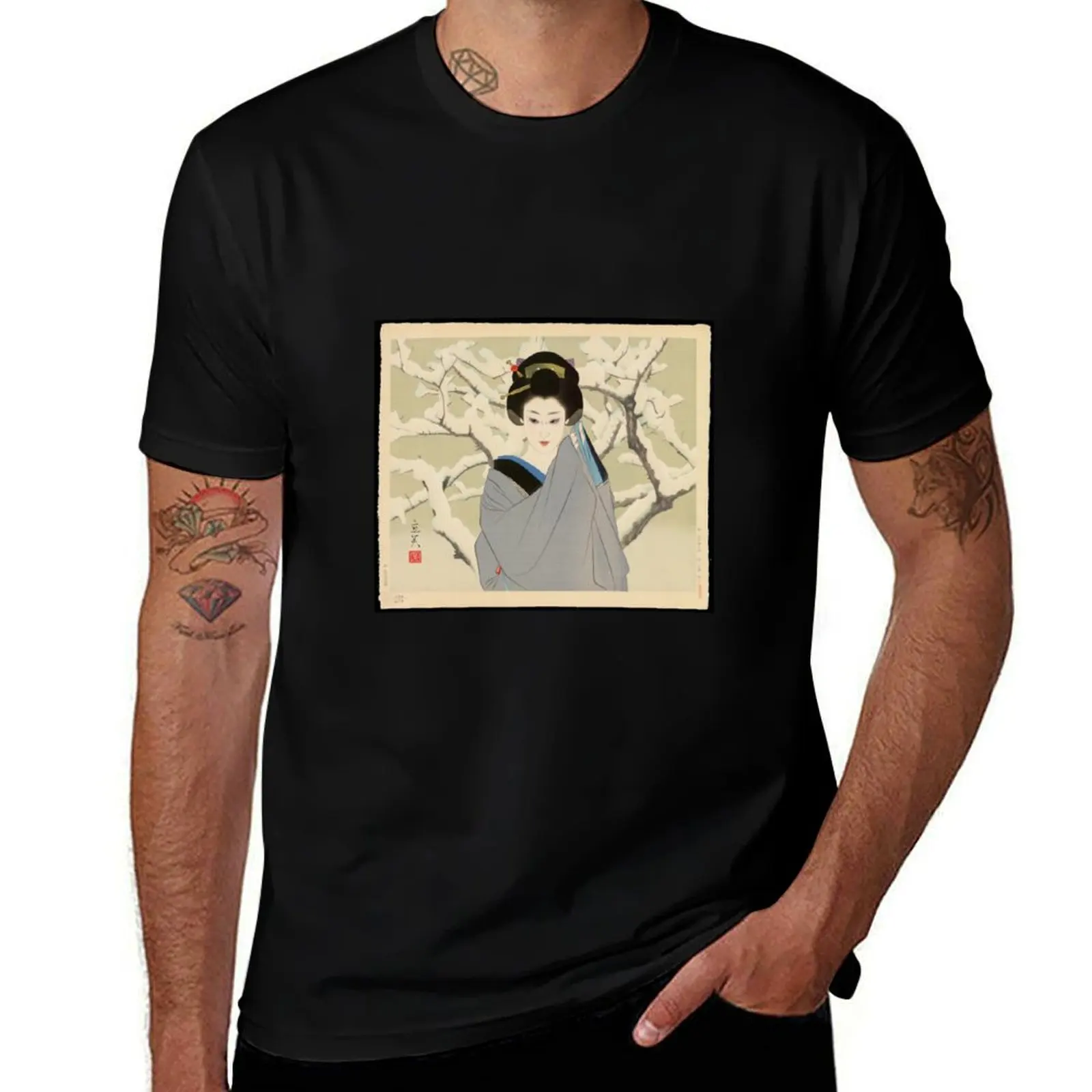 Shimura Tatsumi Two Subjects Japanese Women Snow T-Shirt Soft Anti-Shrink Cotton Tee