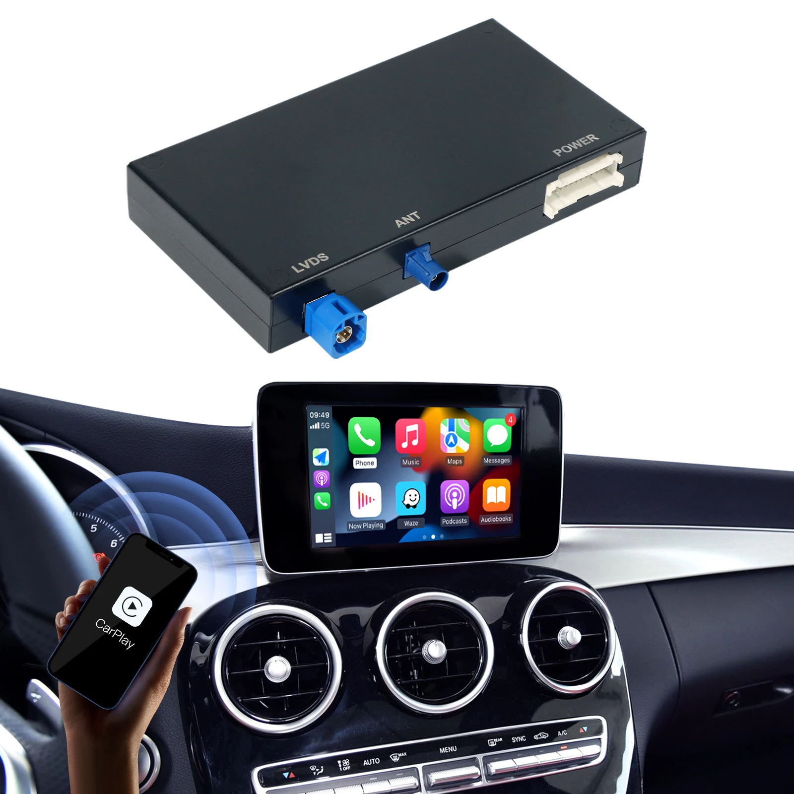 Draadloze Carplay Android Auto Module voor Mercedes Benz NTG5.0 Systeem C Klasse GLC A B GLE S V W205 W447 X253 W222 W176 W117 - afbeelding 2