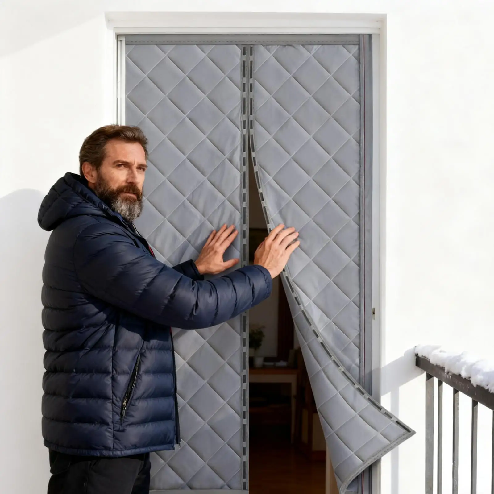 Door Curtains Windproof Cold Draft Blocker Insulated Door Curtains For Home Room Apartment Patio Porch Doorway Outdoor Winter