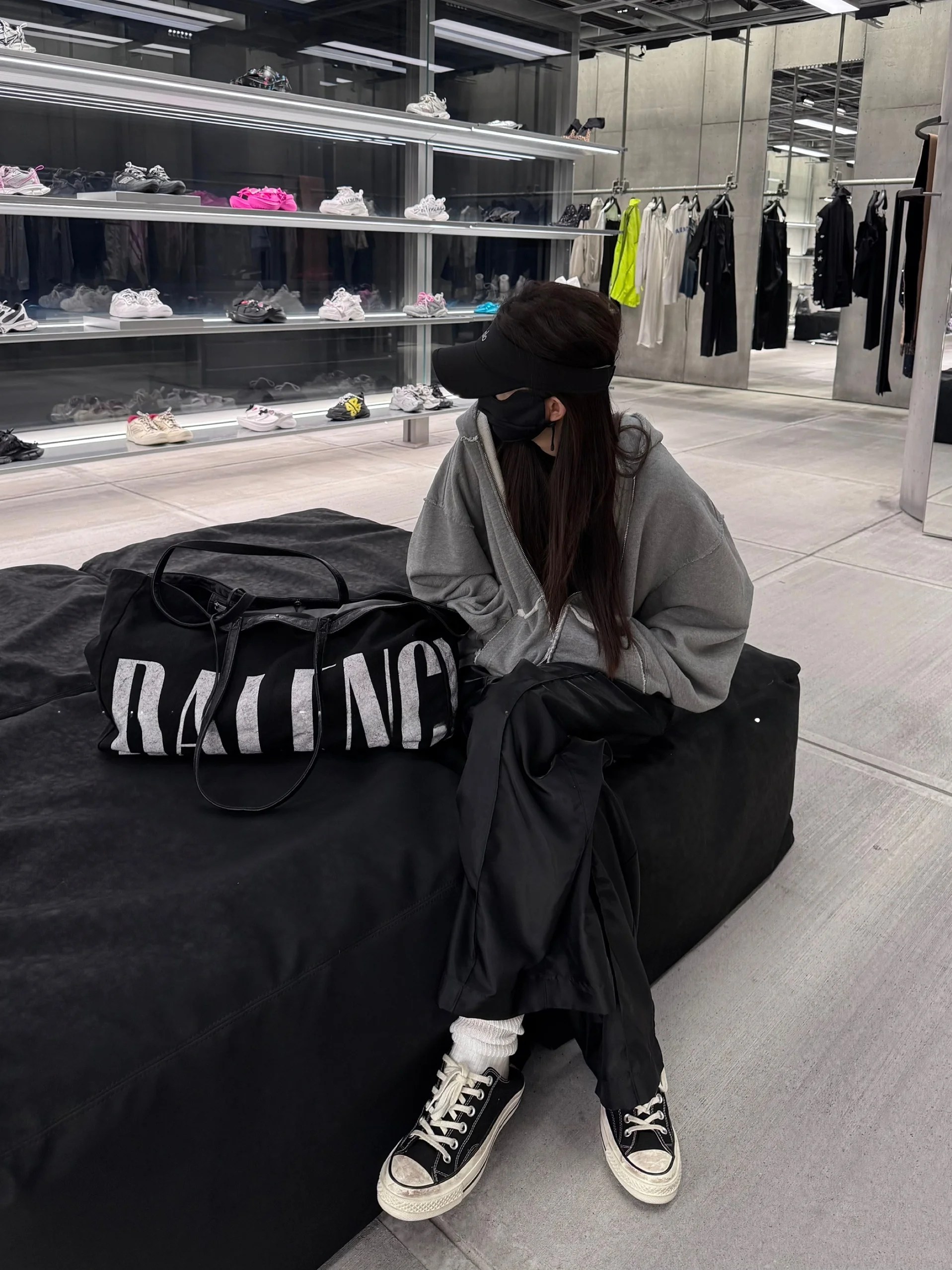 

PEACHZHOU Парижская толстовка с капюшоном в стиле distressed, повседневная, на молнии, свободного кроя, из хлопка, с круглым вырезом, верхняя одежда