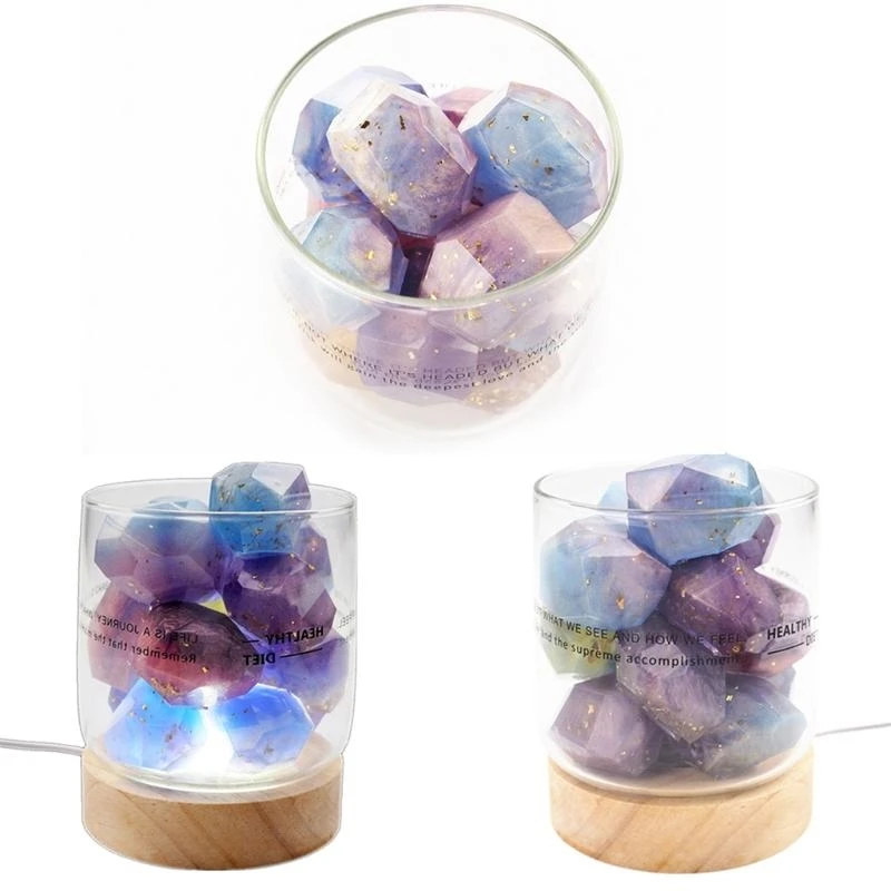 2 Styles Irregular Geometric Section Crystal Ore Epoxy Resin Mold Stones Ornaments Making Silicone Mould DIY Crafts Home