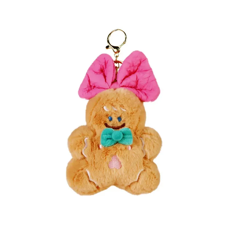 New Style Stuffed Animals Plush Bow Shaped Gingerbread Plush Pendant Exquisite Kawaii Beautiful Christmas Gift for Friend