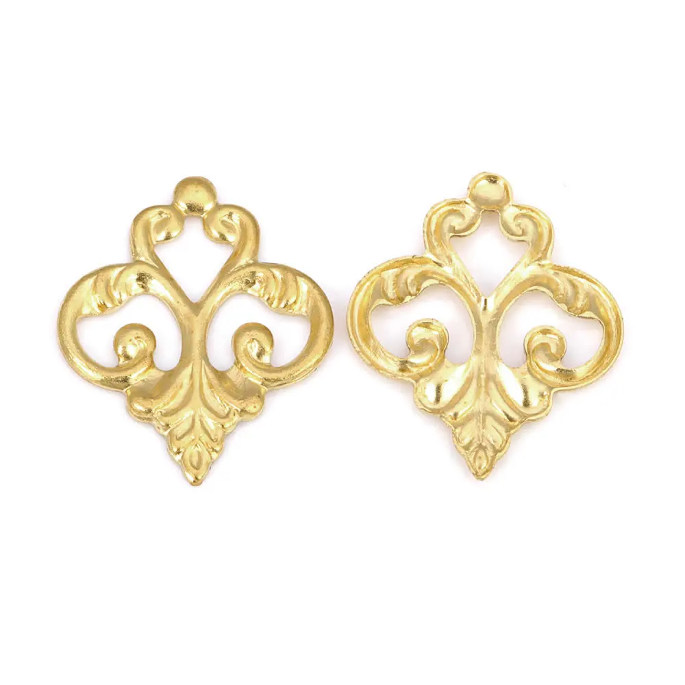 Brass Decorative Slice Spacers Flowers Shape Connector Charms Diy Jewelry Making Supplies Earrings Accessories for Women