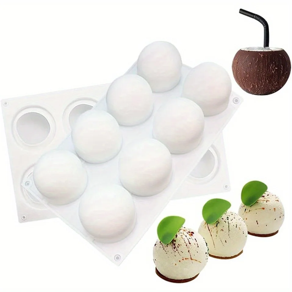 1 Stück 3D-kugelförmige Silikonform zum Backen von Mousse-Kuchen, Schokolade, Trüffel und Gelees – perfekt für kreative Desserts,
