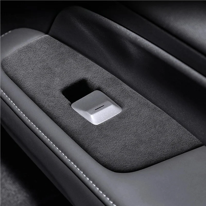 Suitable For Xpeng G6 2023-2025 Window Lifter Button Panel Italy Alcantara Suede Interior Upgrade Protective Sticker