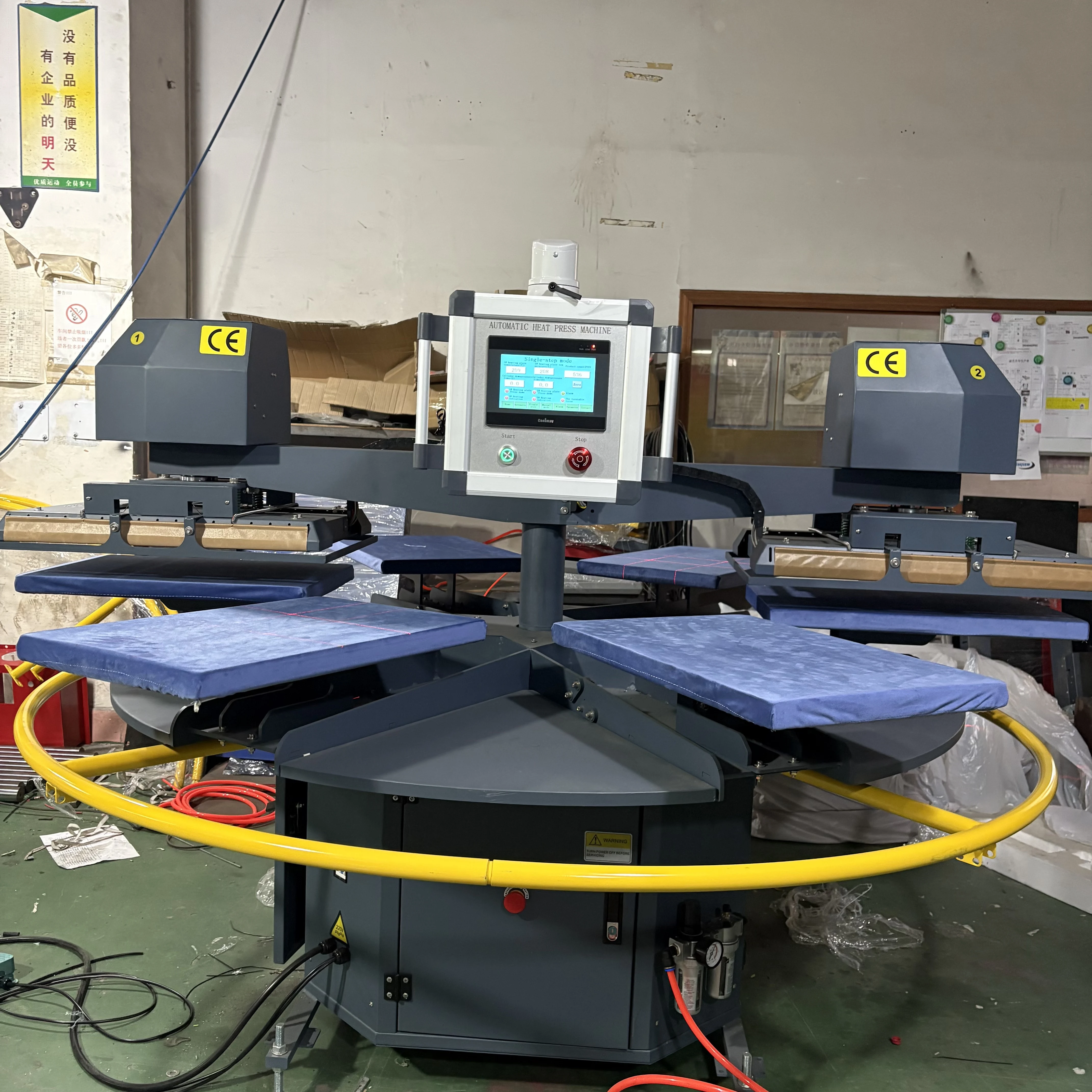 A Automatic Multifunction Rotary 6 Pallet Six Station Carousels Heat Press Machine for T-Shirt 40x60