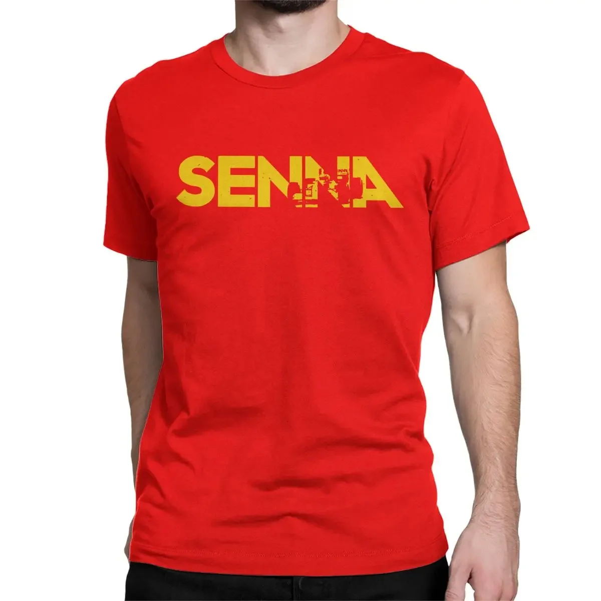 2024 Ayrton Senna Men\'s T Shirt Racing Car Hipster Tees Short Sleeve Round Neck T-Shirt Cotton S-4XL  Clothes