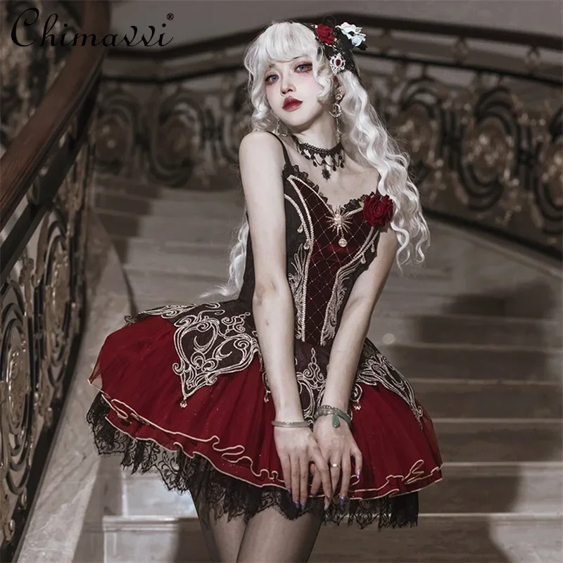 2025 novo goth lolita vestido conjunto primavera e outono novo halloween sexy senhoras magro jsk vestido chifre manga superior feminino conjunto de duas peças