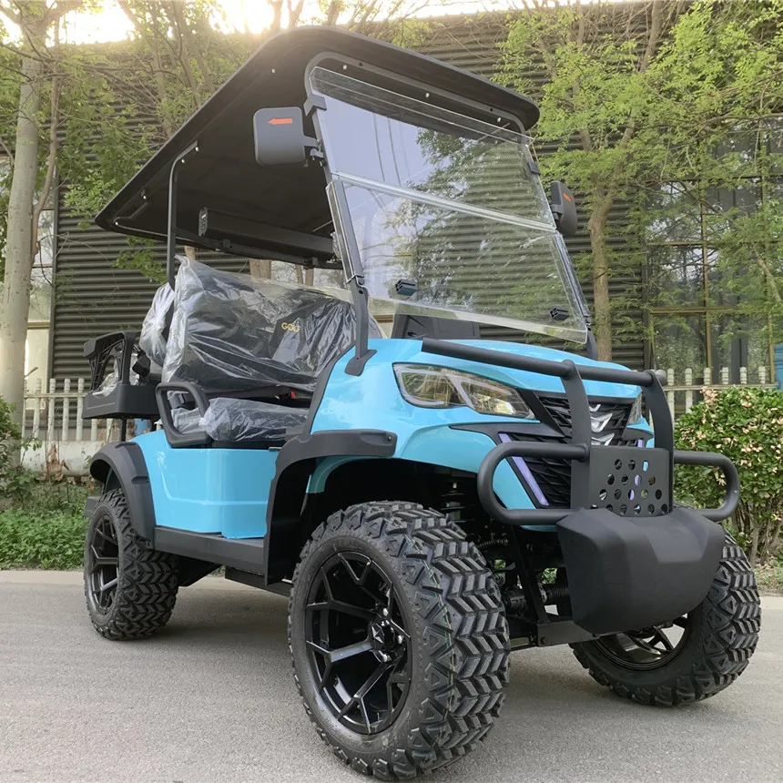 2024 New Electric Kart 2+2/4 Seat Electric Golf Cart with Electric Winch For Off-Road Golf Cart Charging Lnput Voltage 110V