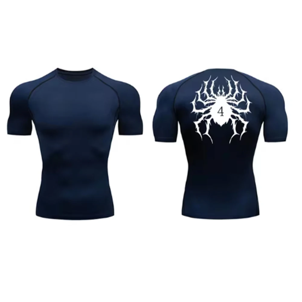 Aranha Imprimir Camisas De Compressão Para Homens, Quick Dry Tees, Running Tops, Ginásio Workout, Basquete Rash Guard, Rash Guar