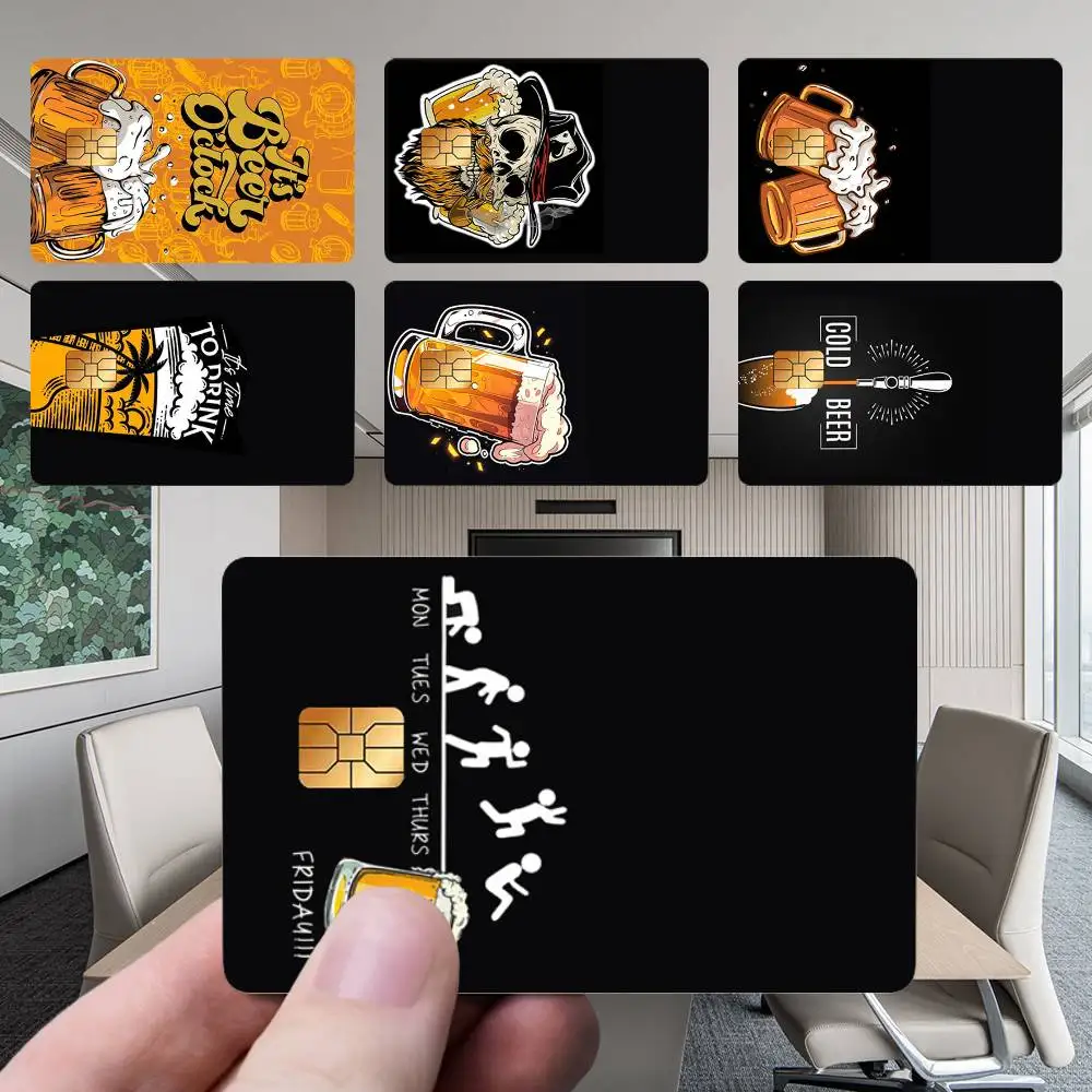 

Lnteresting B-Beer Printing Card Stickers New Cartoon Card Debit Bank Charge Card Bus Metro Waterproof Sticker Decal Decoration