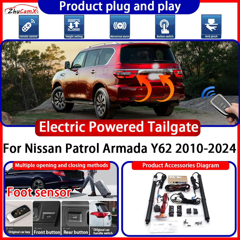 Electric Powered Tailgate for Nissan Patrol Armada Y63 2024 2025 2026 anti pinch Smart Intelligent Trunk Control Gate Lift Kit