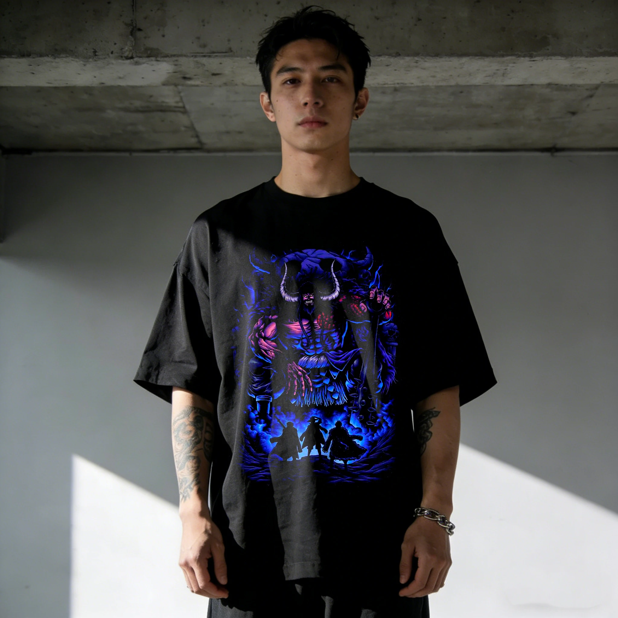 

Цельная мужская и женская хлопковая футболка с принтом Kaido, летняя футболка с аниме 2026, уличная футболка в стиле Харадзюку Y2K с короткими рукавами в стиле ретро