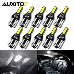 AUXITO 10Pcs T10 LED W5W LED Lamp 7020 SMD 168 194 2825 Bulb for Car Interior Lighting Dome Trunk Reading Light 12V 6000K White