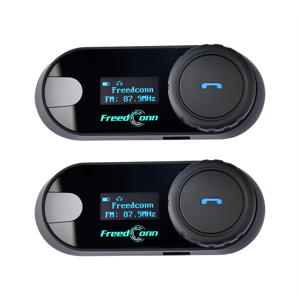 2pc FreedConn TCOM-SC Motorcycle Helmet Intercom Wireless Bluetooth Helmet Headset BT Interphone LCD Display FM Radio