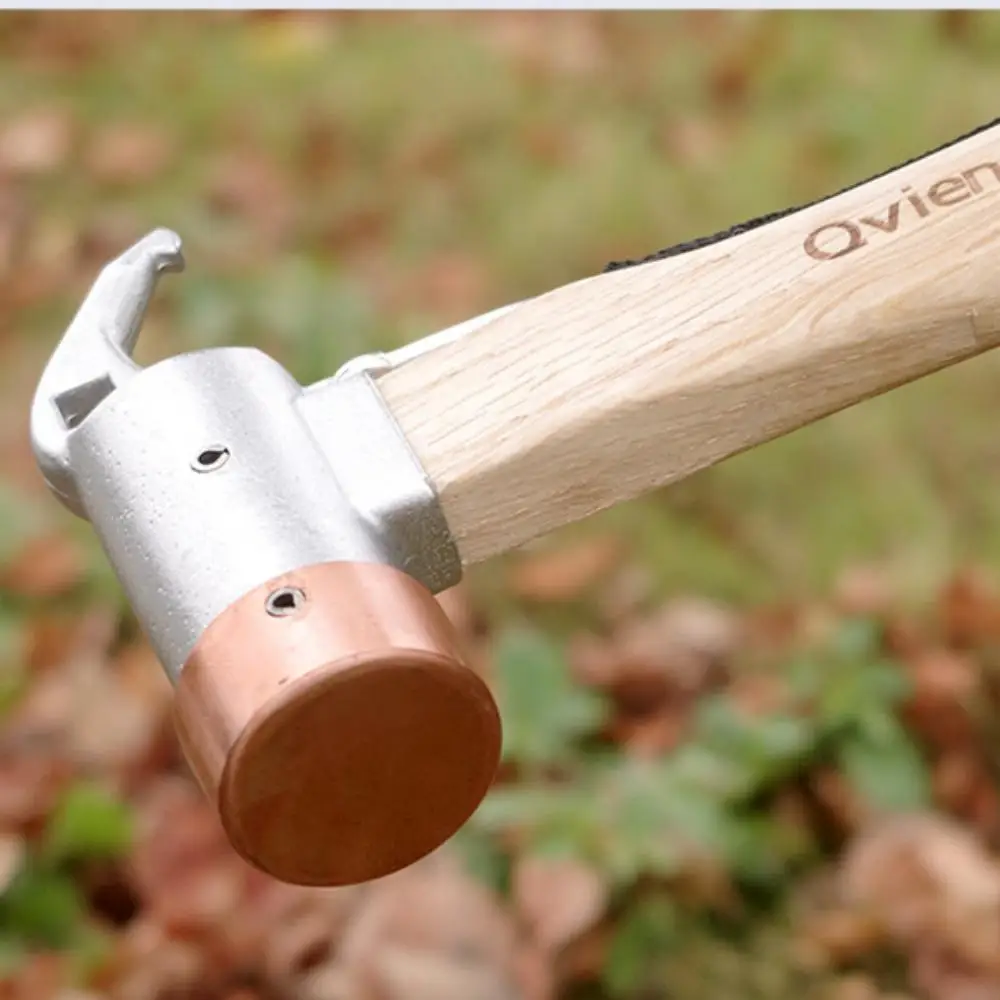 

Multifunctional stainless steel outdoor copper hammer solid wood nailing sky curtain tent nail hammer camping equipment