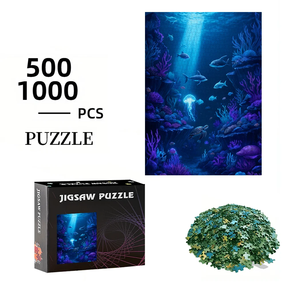 500pcs/1000pcs High-Quality Jigsaw Puzzle | Portable Cardboard Puzzle for Birthday, Halloween, Christmas, Thanksgiving, Easter