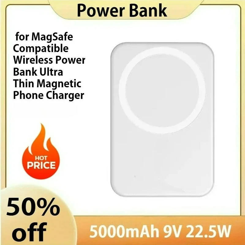 

5000mAh for MagSafe compatible wireless power bank ultra-thin magnetic phone charger
