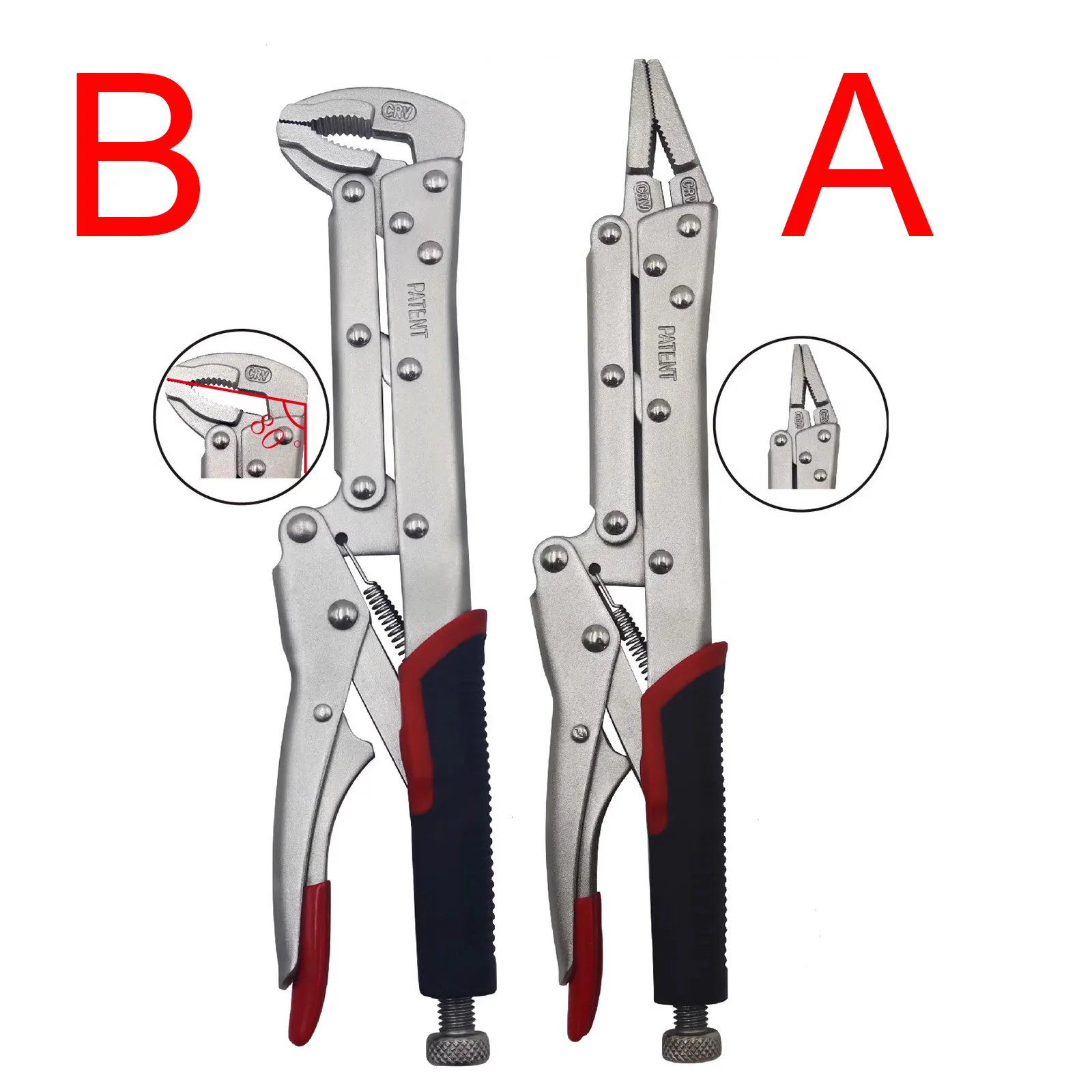 

Long Handle 80 Degree Curved Nose Pliers Pointed Nose Locking Clamps Pliers for Vehicle Repair