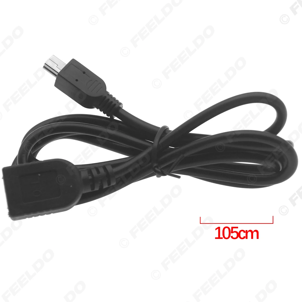 100cm Audio Vedio Input Media Data USB 2.0 TO Mini USB Plug USB Wire Adapter For Universal Car Models Cable Adapter
