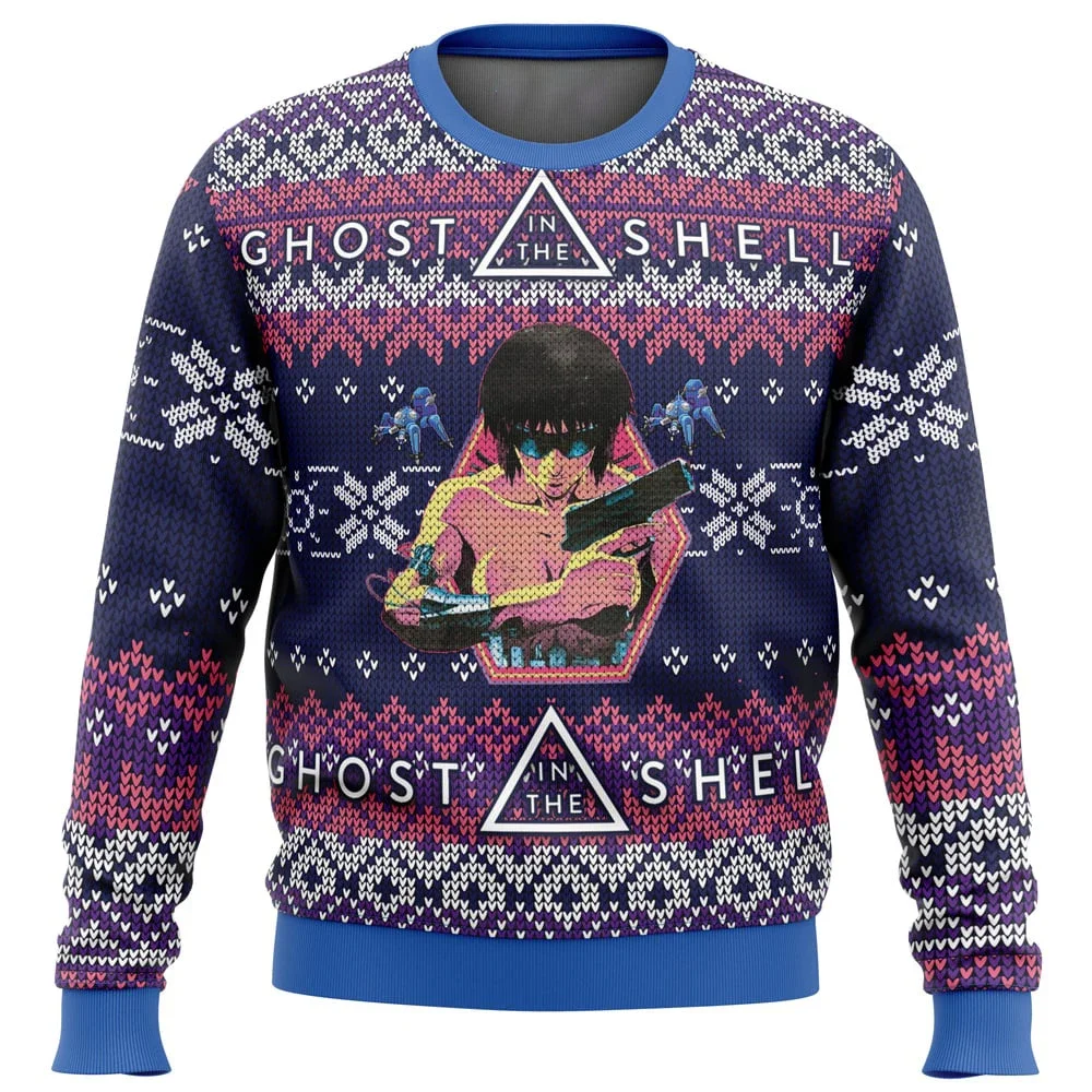 Ghost In The Shell Major Ugly Christmas Sweater Gift Santa Claus Pullover Men 3D Sweatshirt And Top Autumn And Winter Clothi